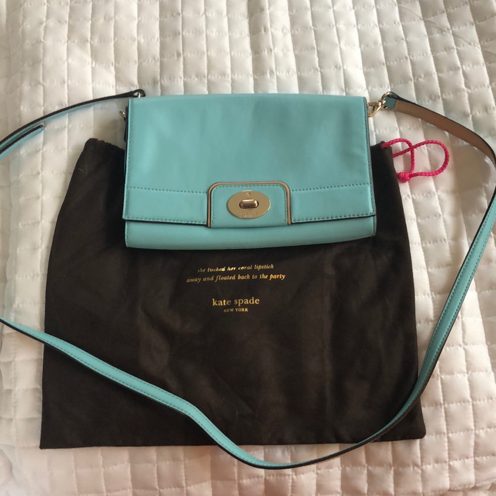 Light blue cross body Kate spade bag
